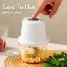 Portable USB- Electric Mini Food Processor & Garlic Chopper With , 13.53oz/1.6 Cup Capacity, USB/- Suitable For Ginger, Onion, Meat, Fruit Mincer, USB Chopper For Veggie Grinder, Compact For, Office, Travel - Multicolor - View 7
