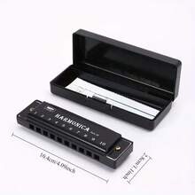1 pieza Armónica profesional de metal, instrumento musical portátil, instrumento para fiestas, adecuado para actuaciones, práctica, grabación, enseñanza en el aula, instrumento de viento e instrumento de madera, instrumento mini, púa de guitarra, armónica de moda, instrumento de viaje - Multicolor - Ver 4