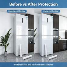 1 Roll Self-Adhesive Scratch-Resistant Protective Film For Refrigerator, Single/Double Door Freezer, Kitchen Cabinets, Air Conditioner, Washing Machine, Waterproof Oil-Proof Color Change Renovation Film - A - View 5