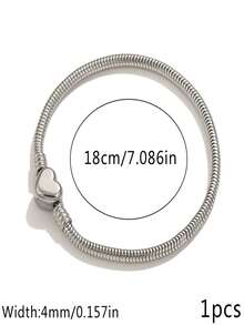 1 Pack Vintage Stainless Steel Snake Chain Bracelet For Men Women, Adjustable Clasp Fits European Beads, Waterproof Stackable Daily Jewelry Gift - Bracelet - View 15