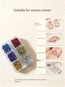 1 Box Colorful Glass Stone Fillers Asymmetrical Mineral Crystals, Suitable For DIY Nail Art, Vase Filling, Epoxy Resin Molds, Coasters, Jewelry Making, Art Decoration Projects - Multicolor - View 1