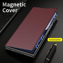 VIETAO Multi-Angle Magnetic Flip Foldable Protective Case Compatible With Samsung Galaxy Z Fold 8 Ultra 7 6 5 4, Premium Business Style Faux Leather Full Coverage Hinge Protection Ultra-Thin Shell - Burgundy - View 6