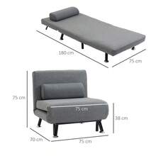 Silla Cama Plegable con Respaldo Ajustable, Color Gris Oscuro, Disponible en Sitio - Gris oscuro + Acero - Ver 4