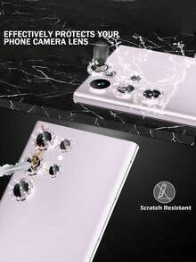 Gorilla Hero 1 Set, Colorful Camera Lens Protector Combination, Independent Protection For Phone Lens, Silver Glitter Decoration, Anti-Collision, Anti-Scratch, Ultra-Thin Glass, Hardness Guaranteed, Compatible With Samsung Phone Models Fold 8 Ultra/Fold 8/S22/S23/S24 Ultra/S25 Ultra/S26 Ultra/Z Flip/Z Fold Series Camera Lens Protector - Colorful - View 6
