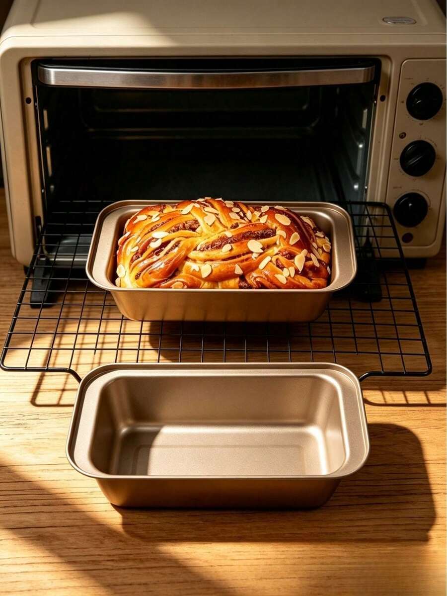 Loyang Roti Persegi Panjang Anti Lengket dari Baja Karbon, Aman untuk Mesin Pencuci Piring dan Oven, Cetakan Kue, dan Baki Daging Cincang