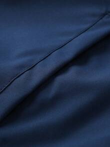 Men's Letter Print Contrast Color Zip-Up Long Sleeve Jacket For Daily Commute - Blue - View 6