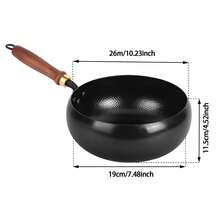 LYNICESHOP 10.2" Hand-Forged Carbon Steel Wok, Pre-Seasoned For Gas And Induction Cooker - View 2