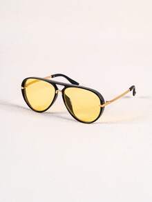1 Pair Men's Aviator Glasses, Fashionable & Unique High-End Style For Driving, Travel And Outdoor Activities - Multicolor - View 9