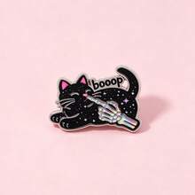 Pins de esmalte y broches con mano de esqueleto Boop negro para solapa, insignias para mochilas y bolsos, decoración cool, regalo para amigos - Multicolor - Ver 4