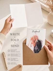 Custom Watercolor Wedding Portrait Anniversary Card, Delicate Folded Greeting Style, Heartfelt Present For Marriage Anniversary Celebration, Spousal Emotional Communication And Precious Marital Memory Collection - Multicolor - View 3