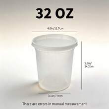 FookmeKag [48pcs] Food Storage Containers-16oz,24oz,32oz,Clear Plastic Containers (With Lids), For Storing Salads, Soups, Etc.|Stackable| Leak-Proof,Microwave/Dishwasher  Perfect For Halloween/Christmas Parties, Camping Trips, Back-To-School Parties, Etc. - 規格 - 查看 11