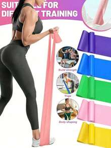 1pc/3pcs Yoga Fitness Resistance Bands | Unisex High-Intensity Elastic Bands, Stackable, High Tension, Available In Purple, Pink And Blue - TPE Material - A - View 2