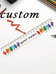 Personalized Custom Name Transparent Ruler - Vibrant Pattern, Durable, Lightweight And Fade-Resistant. Suitable For Office, Home And Study. Perfect Gift For Graduation, Back To School, Christmas And Birthday - Multicolor - View 4