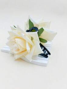 1pc Valentine's Day Rose Artificial Flower Hair Claw, Suitable For Daily Wear, Gift For Friends - Multicolor - View 4