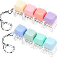 4-Key Magic Cube Stress Relief Button, Creative Keyboard Pendant Ornament, Car Keychain, Bag Charm, Key Accessory, Keyboard-Shaped Adult Stress Relief Keychain, Tactile Stress Relief Keychain, Soothing Pressure Relief Key Pendant, Focus Relaxation Zipper Keychain, Suitable As Birthday Gift, Christmas Gift, Party Favor, Holiday Gift, Car Interior Decoration, Bag Accessory, Bachelor Party Return Gift, Halloween Gift - Multiple Styles - View 4