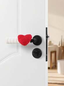 1pc Heart-Shaped Door Handle Cover, Anti-Static, Anti-Collision, Anti-Bump Door Handle Protector EVA Foam Material Pink Red Heart Door Handle Cover, Suitable For Kitchen, Bathroom, Room, Bedroom, Entrance Door Handle - View 14