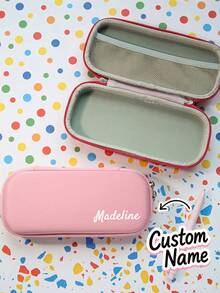 Customized Name Large Capacity Pencil Case, Storage Bag, Personalized Organizer, Suitable For Office, University And Daily Use, Beautiful Desktop Organizer, Personalized Storage Box, Desktop Accessory Gift, Back To School Gift, Teacher's Day Gift - Multicolor - View 2