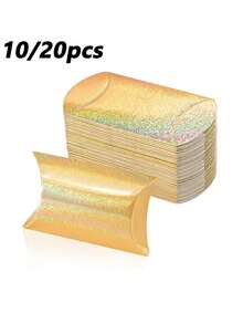 10/20pcs Mini Cardboard Boxes Silver Pillow Shaped Gift Boxes, Wedding, Holiday And Birthday Party Decoration Packaging Boxes, Christmas Gift Packaging - Multicolor - View 6