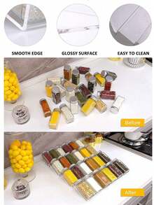 Drawer Spice Rack, Kitchen Stackable Tiered Seasoning Rack, Organizer Storage Rack, Cosmetics, Jewelry Storage Rack Acrylic Material - Multicolor - View 4