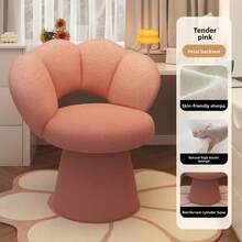 Makeup Stool, Elegant Dressing Table Chair With Curved Backrest For Bedroom Makeup Area, Home Decor - Pink - View 6