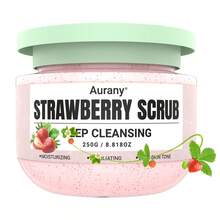AURANY Strawberry Scrub Foot & Hand Scrub For Dry Cracked Feet Hands , Deep Cleansing Exfoliating Dead Skin Remover Moisturizing Even Skin Tone Brightening Smooth Rough Texture Fruity Scent , Suitable For All Skin Types , Halloween Party Gift, 250G - Strawberry - View 7