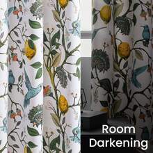 Topfinel 2 Panels Floral Curtains  Blackout Elegant Vintage Farmhouse Country Hummingbird Patterned Curtains For Dining Living Room Bedroom - 白色 - 查看 10