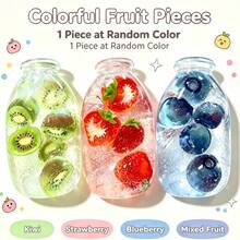 SQUISHY-Fruit Milk Bottle Drift Bottle Squeeze Toy-Realistic Fruit Blueberry Kiwi Strawberry Soda Bottle Edible Play Stress Relief Soft Rubber Bottle Toy - Multicolor - View 11