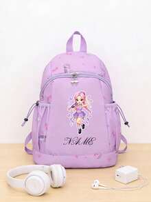 Custom Designed Sweet Cute Princess Style Backpack/Dance Bag, Decorated With Pattern, Zipper Closure, Adjustable Shoulder Strap, Durable And Long-Lasting, Perfect For Young Ballet Dancers Daily Use, School And Travel, Back To School, Gymnastics - Multicolor - View 14