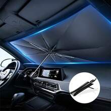 FLYANT Car Accessories Car Windshield Sun Shade Umbrella, Reflects UV Rays And Protects Dashboard From Sun, Foldable Car Shade Front Windshield, Suitable For Various Vehicle Models, Off-Road Vehicle, Truck, Truck,Car Accessories - 黑色 - 查看 10