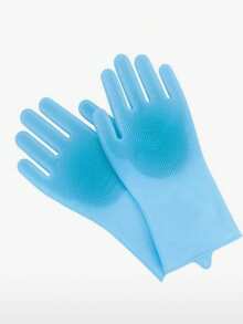 1 Pair Pet Grooming Cleaning Gloves, Dog & Cat Bathing & Shampooing Gloves, Magic Dishwashing Cleaning Sponge, Silicone Hair Removal Gloves - Multicolor - View 12