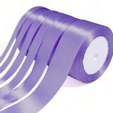1 Rollo de Cinta de Satén de Poliéster para Cajas de Regalo, Cajas de Caramelos, Decoración Floral, Material DIY para Rosas Hechas a Mano, Cinta para Envolver Regalos de Vacaciones (Teñida a Máquina, Ligera Diferencia de Color) - Morado - Ver 7