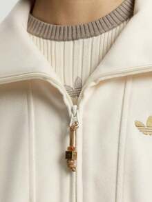 Adidas Originals Women's LNY HALFZIP W Knit Sweatshirt KT0725 - Beige - View 5