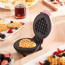 Waflera Eléctrica Compacta con Forma de Corazón y Recubrimiento Antiadherente, Fácil de Almacenar, Varios Colores, Ideal para Preparaciones DIY, Amantes de la Repostería y Regalo para Regreso a Clases - Multicolor - Ver 9