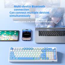 Keyboard Bluetooth Nirkabel Tri-mode AOC dengan Lampu Latar RGB Tercetak di Sisi (Berkabel), 95 Tombol, Kompatibel dengan GK220 - View 8
