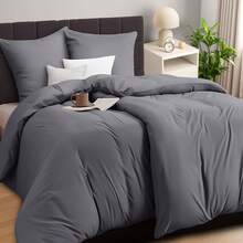 4 Pcs Bed Linen With Duvet Covers And Pillowcases, For Daily Bedding Arrangement - Grey - View 6
