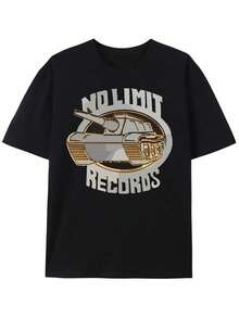 No Limit Records Dirty South Rap Hip Hop T-Shirtmit Einem Retro Y2K Street Style. This Unisex Top Is Suitable For All Seasons. - 黑色 - 查看 1