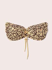 Lignisse Leopard Print Lace Up Sticky Bra Women Adhesive Bra Reusable Invisible Nipple Covers Push Up Strapless Backless Bra For Dress Party - Multicolor - View 13