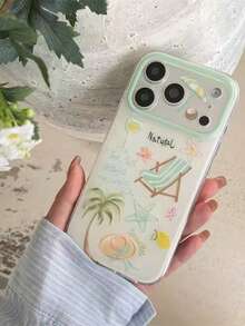 Summer Vacation Coconut Tree 17 Pro Max Phone Case, Apple 16 Precise Lens Cutout, 15 Large Hole, 14 Anti-Drop, 13 Dual Layer IMD, 12 Protective Shell, 11 Full Coverage Protective Cover - Multicolor - View 3