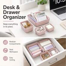 Drawer Storage Box Divider Extendable Organizing Box Built-In Divider Dressing Table Cosmetics Lipstick Classification Compartment - A - View 2