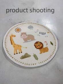 1 stuk ronde cartoon schattige dierentuin patroon vloerkleed, woondecoratie vloerkleed, pluizig comfortabel vloerkleed, woonkamer vloerkleed, slaapkamer vloerkleed, bankzitting vloerkleed, kleedkamer vloerkleed, studeerkamer vloerkleed, Ins-stijl vloerkleed, woondecoratie vloerkleed, slaapkamerdecoratie, klein vloerkleed, creatief modieus vloerkleed, woonkamer klein vloerkleed, buiten vloerkleed, wasbaar vloerkleed - Veel kleurig - Bekijken 8