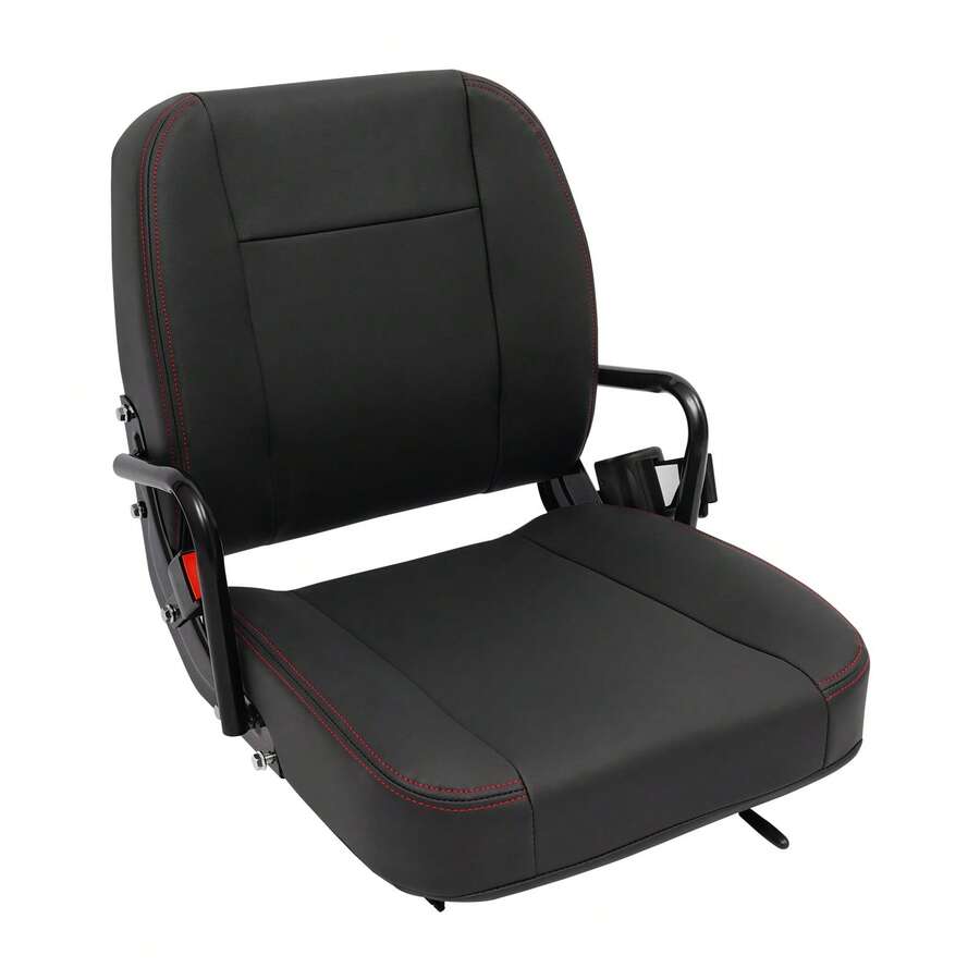 YUNRUX Universal Forklift Seat Tractor Seat With Armrest & Seat Belt Riding Mower Seat - 彩色 - 查看 1