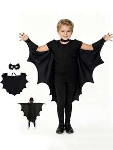 Children's Halloween Bat Wings Costume Set For Party Dress Up - Role Play - Black Bat Wings Cape - Multicolor - View 2