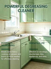 Kitchen Heavy Grease & Oil Stain Remover Cleaner, Powerful Degreaser For Range Hood, Stove Top And Kitchen Surfaces, Gentle & Convenient Daily Cleaning Agent, Home Essential - Liquid - View 5