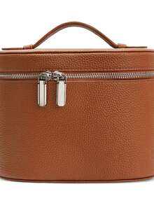 Dedoo 旅行化妝包 PU 皮革化妝收納袋附手把，大容量盥洗用品收納袋，護膚與美容必需品，旅行必需品 - 彩色 - 查看 10