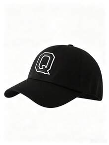 1pc Solid Color Open Back Ponytail Baseball Cap With26 Letters, Women Fashion Sports Sun Hat ForOutdoor UV Protection - Black Label - Black Ponytail Hat - View 21