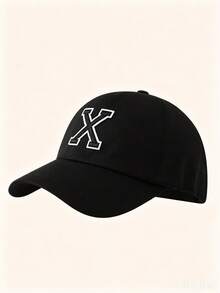 1pc Solid Color Open Back Ponytail Baseball Cap With26 Letters, Women Fashion Sports Sun Hat ForOutdoor UV Protection - Black Label - Black Ponytail Hat - View 17