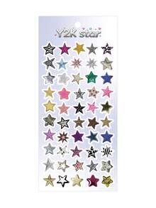 Y2K Star Vinyl Sticker Sheet, Aesthetic Leopard Zebra Print Colorful Mini Star Stickers, Cute Small Star Decals For Journal Planner Water Bottle Laptop Phone Case Scrapbook Decor - Y2K Star - View 9