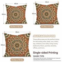 4 buah/1 buah Sarung Bantal Motif Mandala dan Bunga Bohemian, Sarung Bantal Cetak Satu Sisi, Cocok untuk Ruang Tamu, Kamar Tidur, Dekorasi Rumah, Sarung Bantal Sepanjang Musim - MultiWarna - View 3
