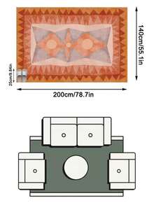 1pc Nordic Modern Minimalist Abstract Rhombus Geometric Creative Soft Faux Cashmere Area Rug, Bathroom, Kitchen, Entryway, Hallway, Bedside, Living Room, Bedroom, All Season Machine Washable Floor Mat, Home Decor - Multicolor - View 12