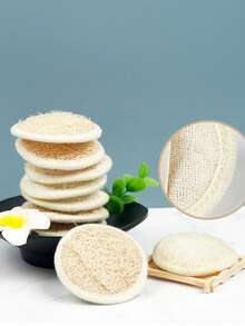 5pcs Natural Loofah Bath Sponge Pads, Body Exfoliating Bath Brush, Essential For Skin Cleansing And SPA, Body Scrub, African Net Sponge, Bath Accessories - Multicolor - View 2